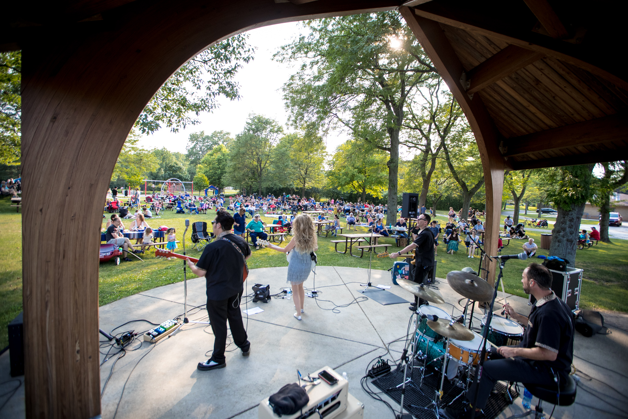 band playing at the summer sampler concert series